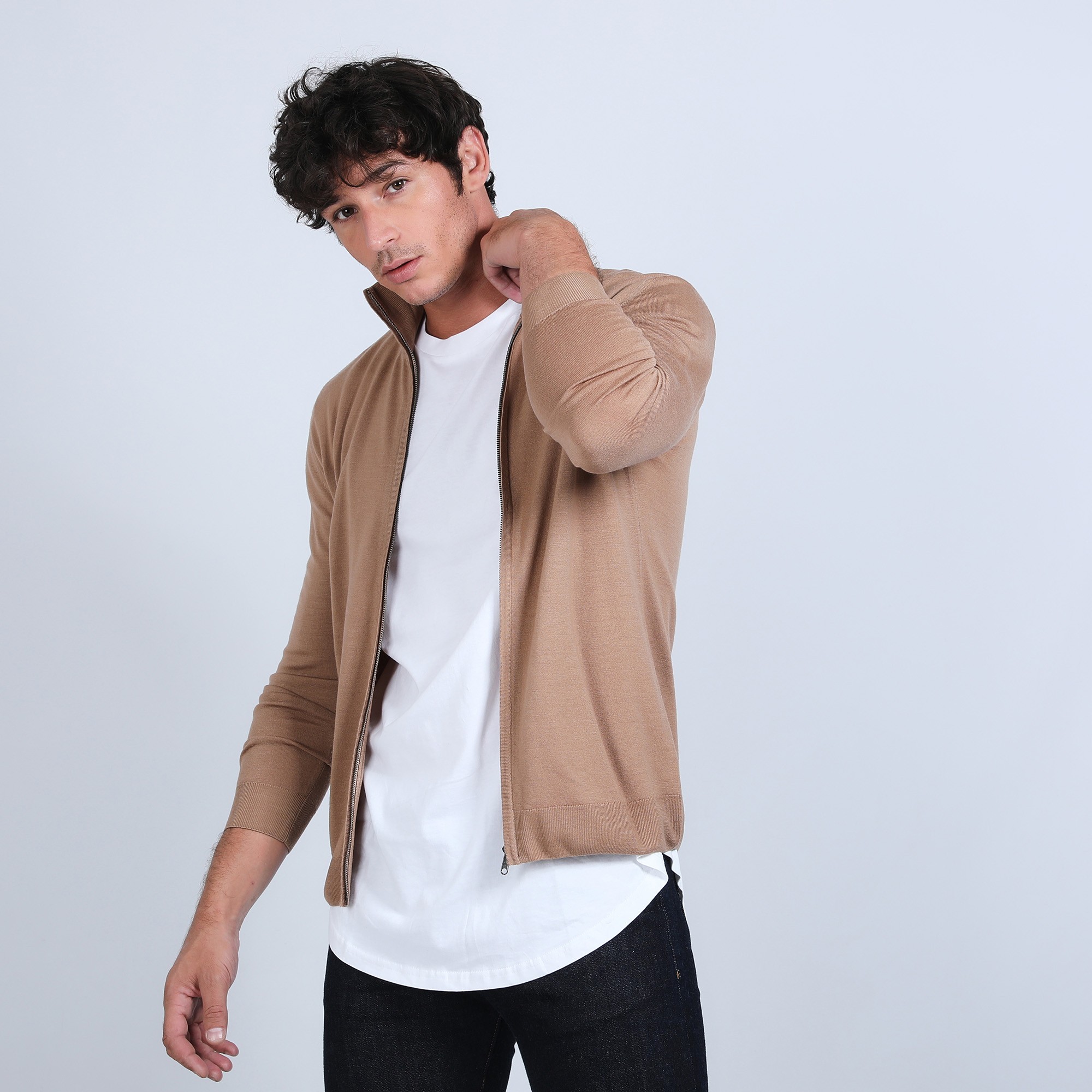 Gilet zippé en laine mérinos - Bastian