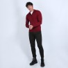Gilet zippé en laine mérinos - Bastian 6681 ROUGE - 51 Bordeaux