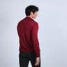 Gilet zippé en laine mérinos - Bastian 6681 ROUGE - 51 Bordeaux
