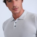 Pull col polo en laine mérinos - Beni 6612 gris clair - 11 gris clair