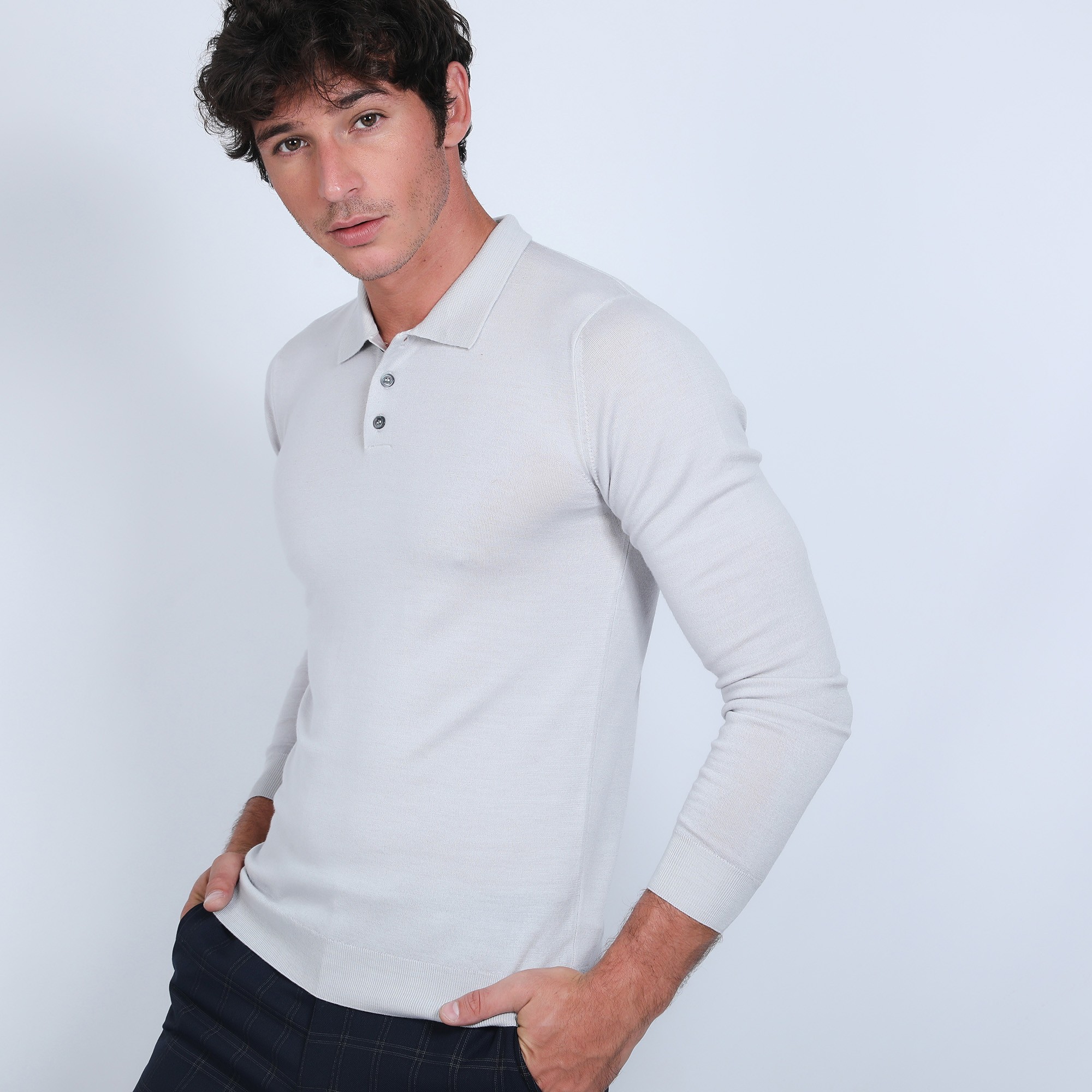 Pull col polo en laine mérinos - Beni