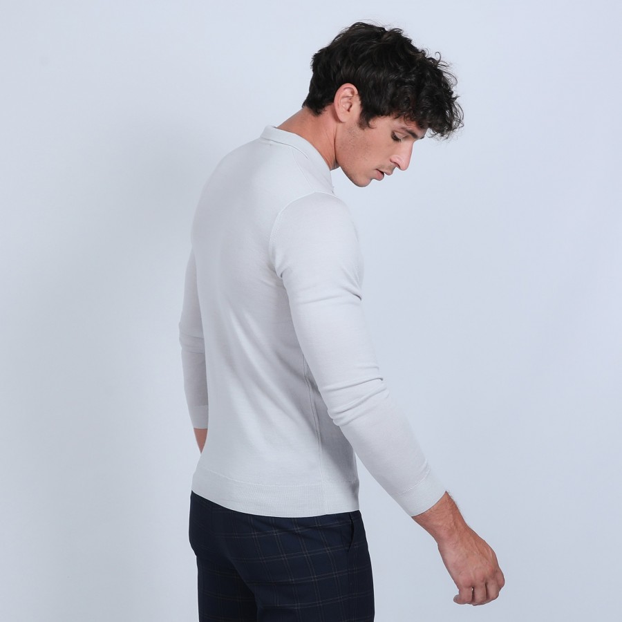 Suéter gola polo de lã merino - Eni