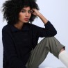 Pull oversize à lacet - Semya 6640 marine - 05 Bleu marine