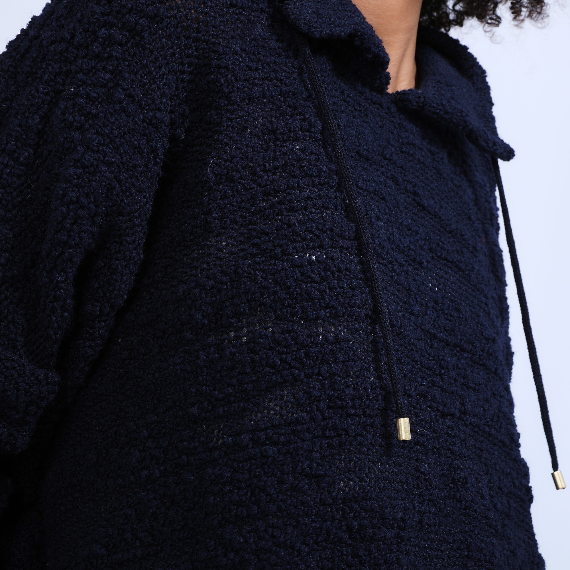 Pull oversize à lacet - Semya 6640 marine - 05 Bleu marine