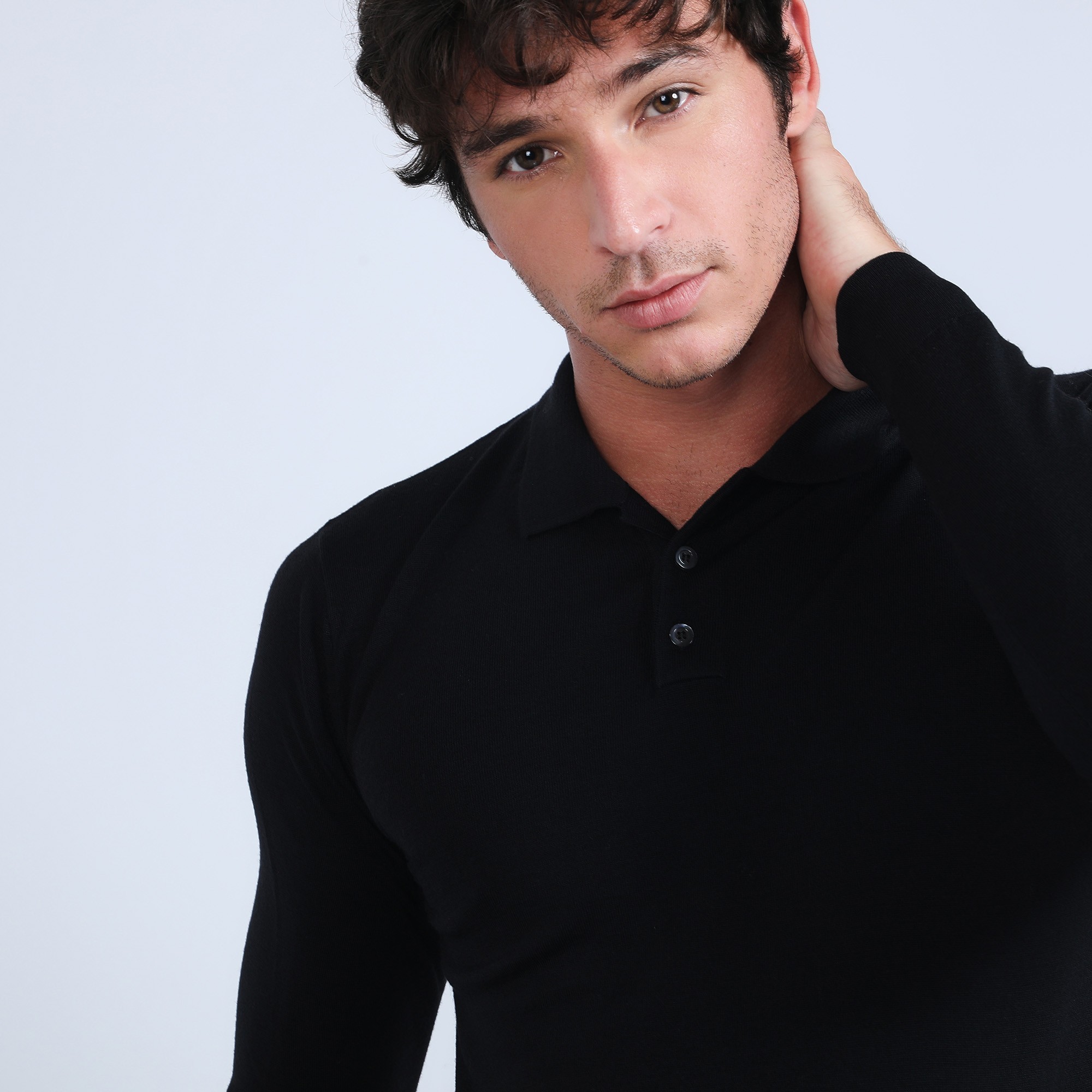 Pull col polo en laine mérinos - Beni