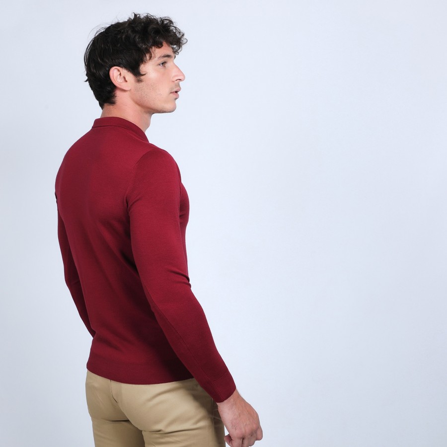 Suéter gola polo de lã merino - Eni