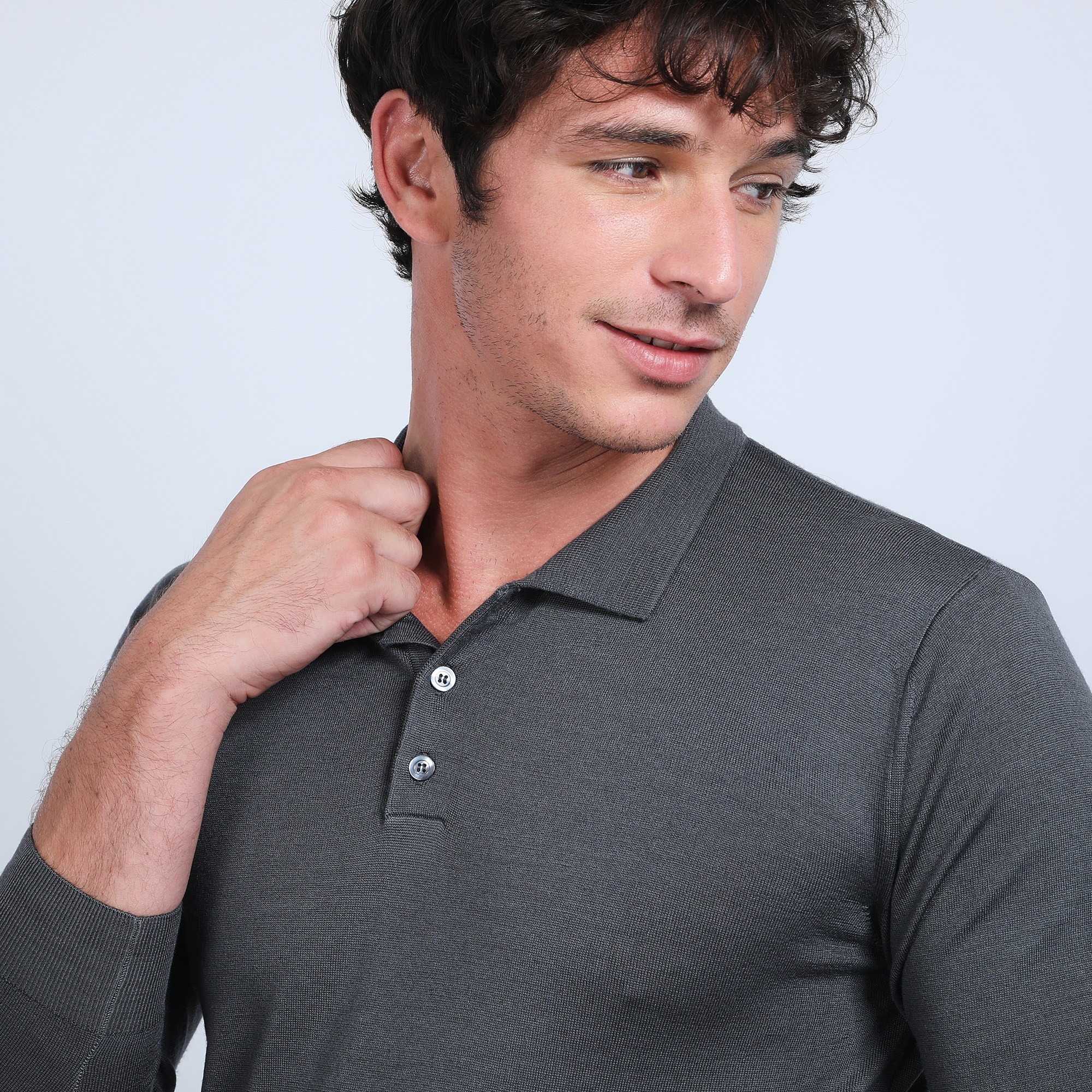 Pull col polo en laine mérinos - Beni
