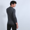 Pull col polo en laine mérinos - Beni 6611 gris anthracite - 10 gris foncé