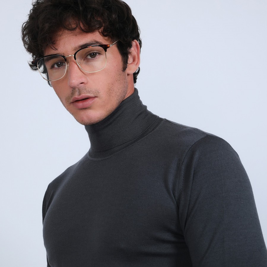 Roll-neck jumper in merino wool - Enzo