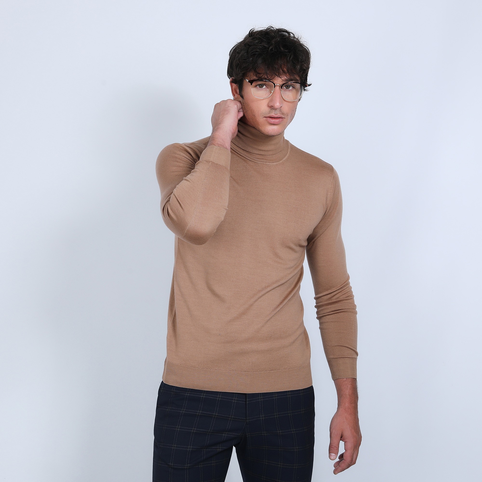 Pull col roulé en laine mérinos - Berry 6630 camel - 88 camel