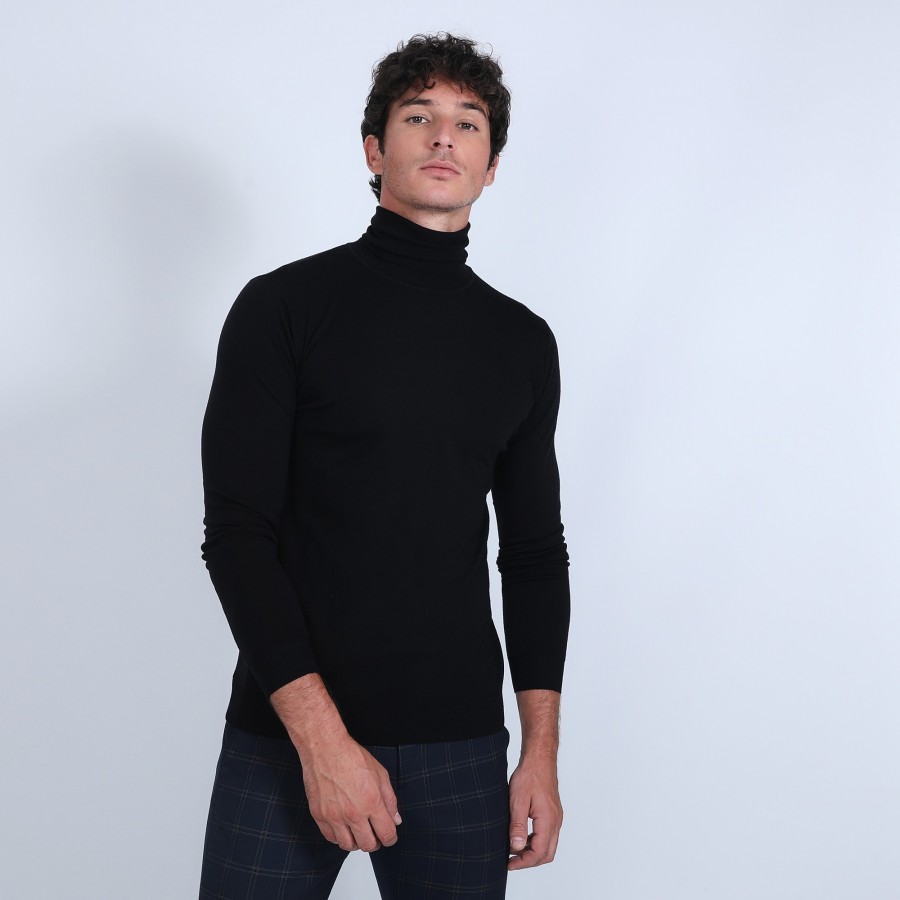 Roll-neck jumper in merino wool - Enzo