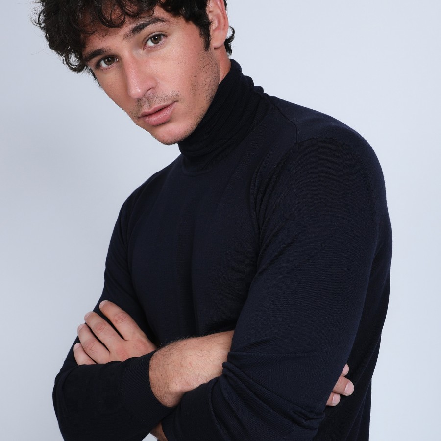 Pull col roulé en laine mérinos - Enzo