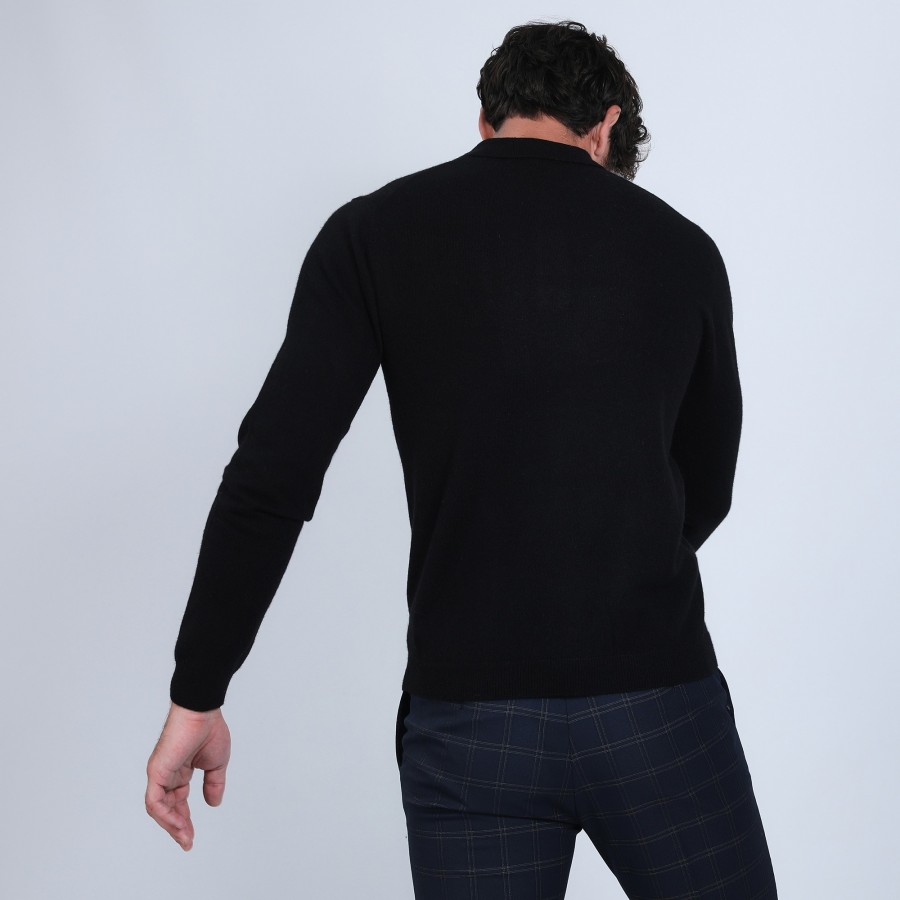 Jumper with polo collar in cashmere - Emerson