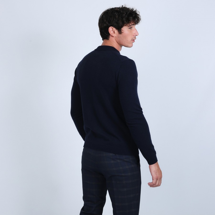 Jumper with polo collar in cashmere - Emerson
