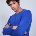 Pull col rond en cachemire - Benoit 6645 bleu dur - 48 bleu roi