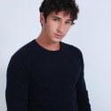 Pull col rond en cachemire - Benoit 6640 marine - 05 bleu marine
