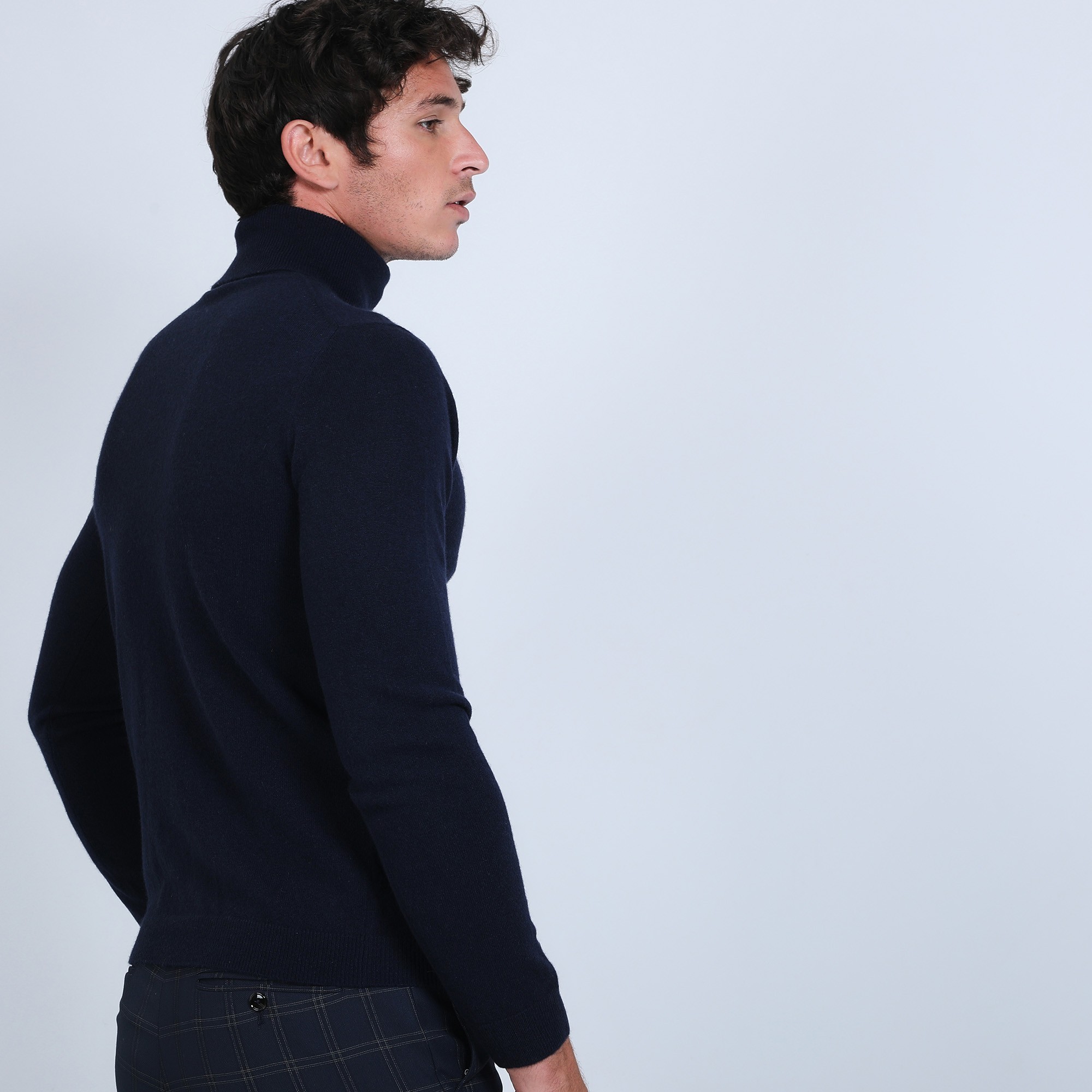 Pull col roulé en cachemire - Bruno 6640 marine - 05 bleu marine