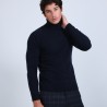 Pull col roulé en cachemire - Bruno 6640 marine - 05 bleu marine
