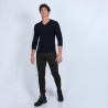 Pull col V en cachemire - Benjamin 6640 marine - 05 bleu marine