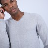 Pull col V en cachemire - Benjamin 6612 gris clair - 11 gris clair