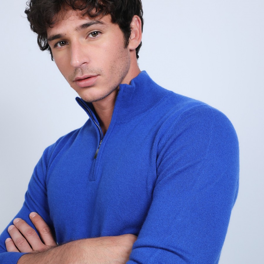 Cashmere zip-up 2-ply jumper - Emile