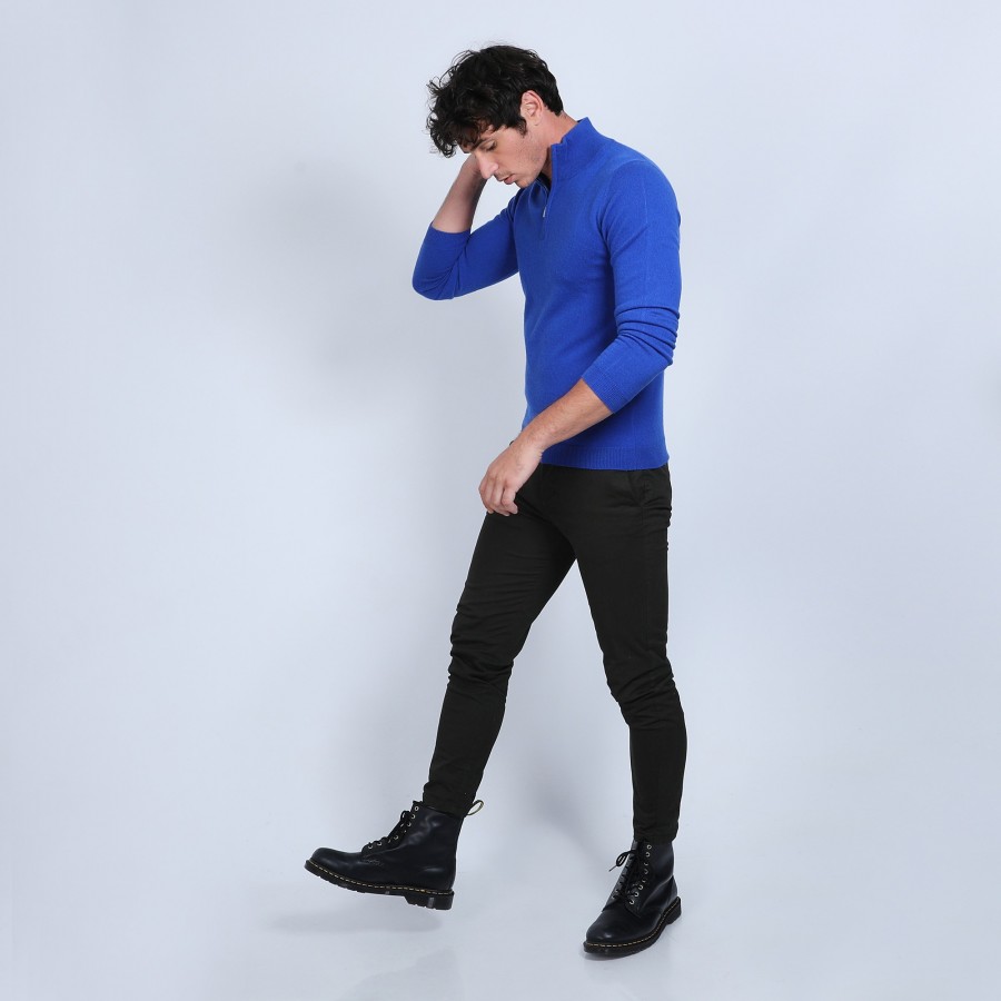 Pull col zippé en cachemire 2 fils - Emile