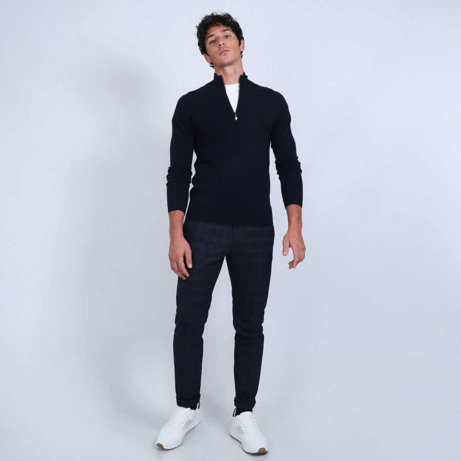 Pull col zippé en cachemire 2 fils - Emile
