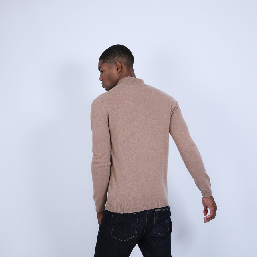 Pull col zippé en cachemire 2 fils - Emile