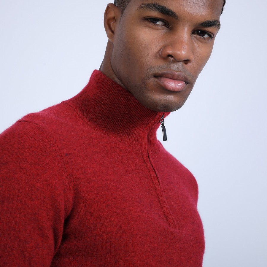 Cashmere zip-up 2-ply jumper - Emile