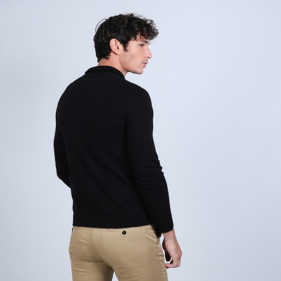 Cashmere zip-up 2-ply jumper - Emile
