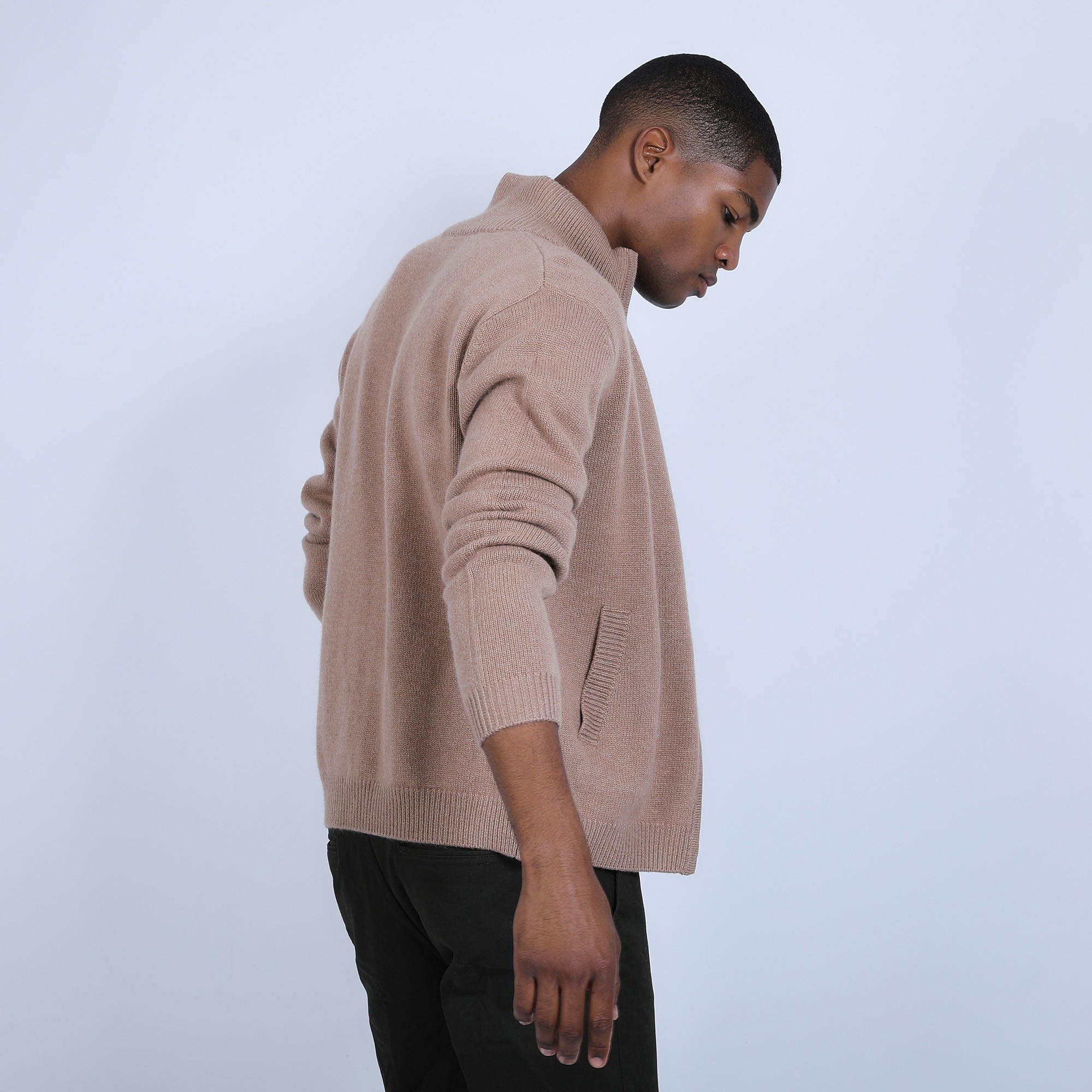 Gilet zippé en cachemire 4 fils - Balthazar 6630 camel - 88 camel