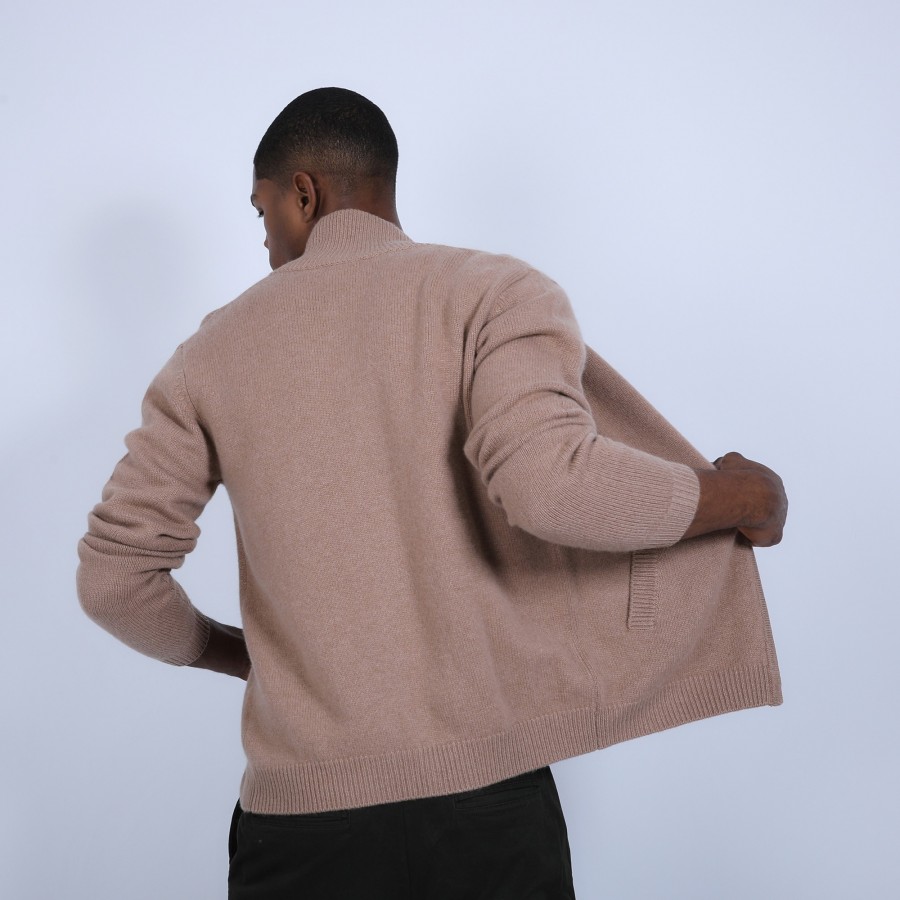 Zipped cardigan made of 4-ply cashmere - Balthazar