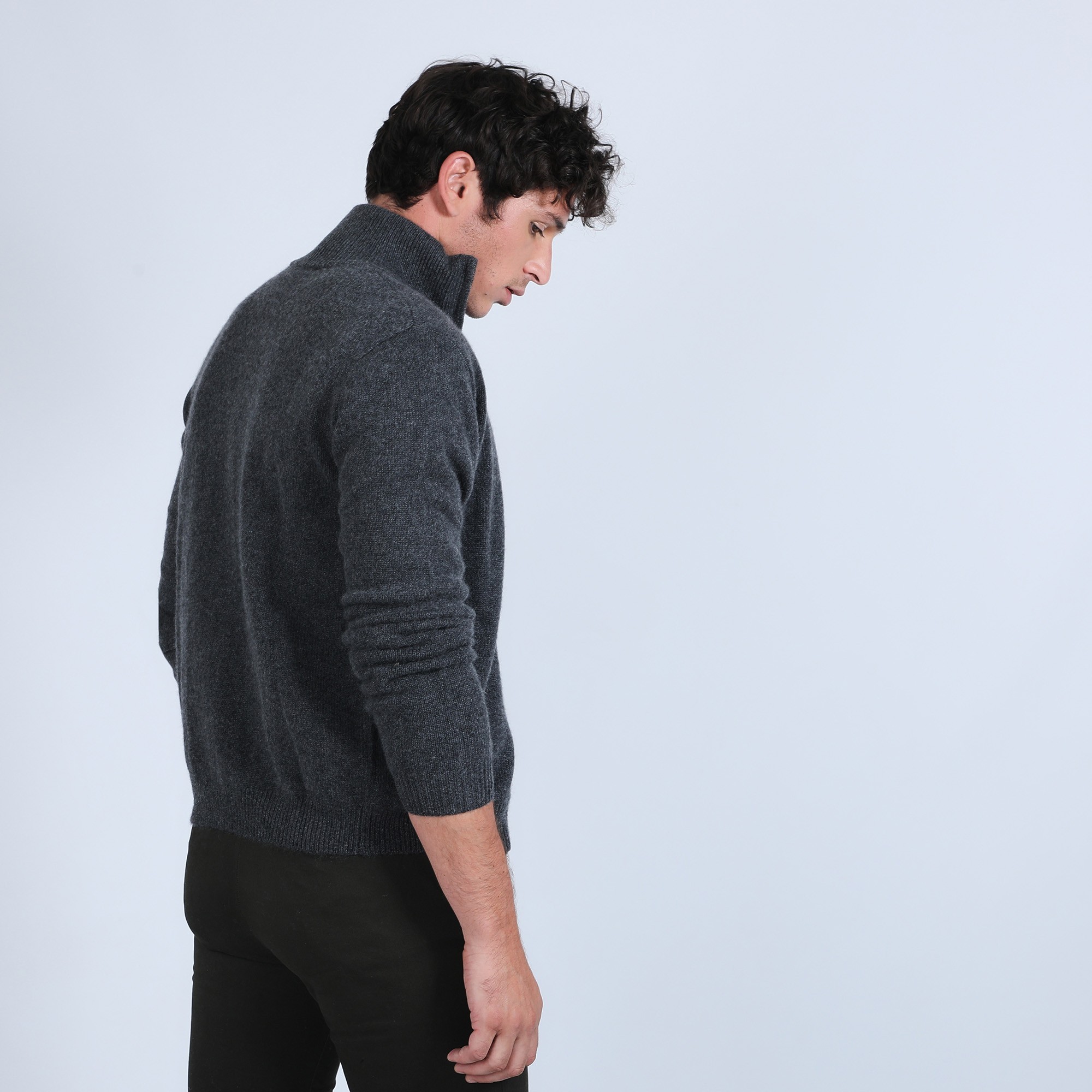 Gilet zippé en cachemire 4 fils - Balthazar 6611 gris anthracite - 10 gris foncé