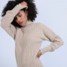 Pull col montant en laine & alpaga - Syllia 6620 greige - 13 Beige moyen