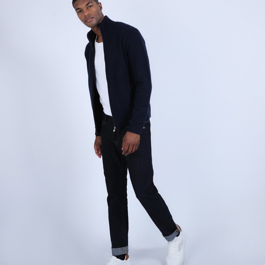 Zipped cardigan made of 4-ply cashmere - Balthazar