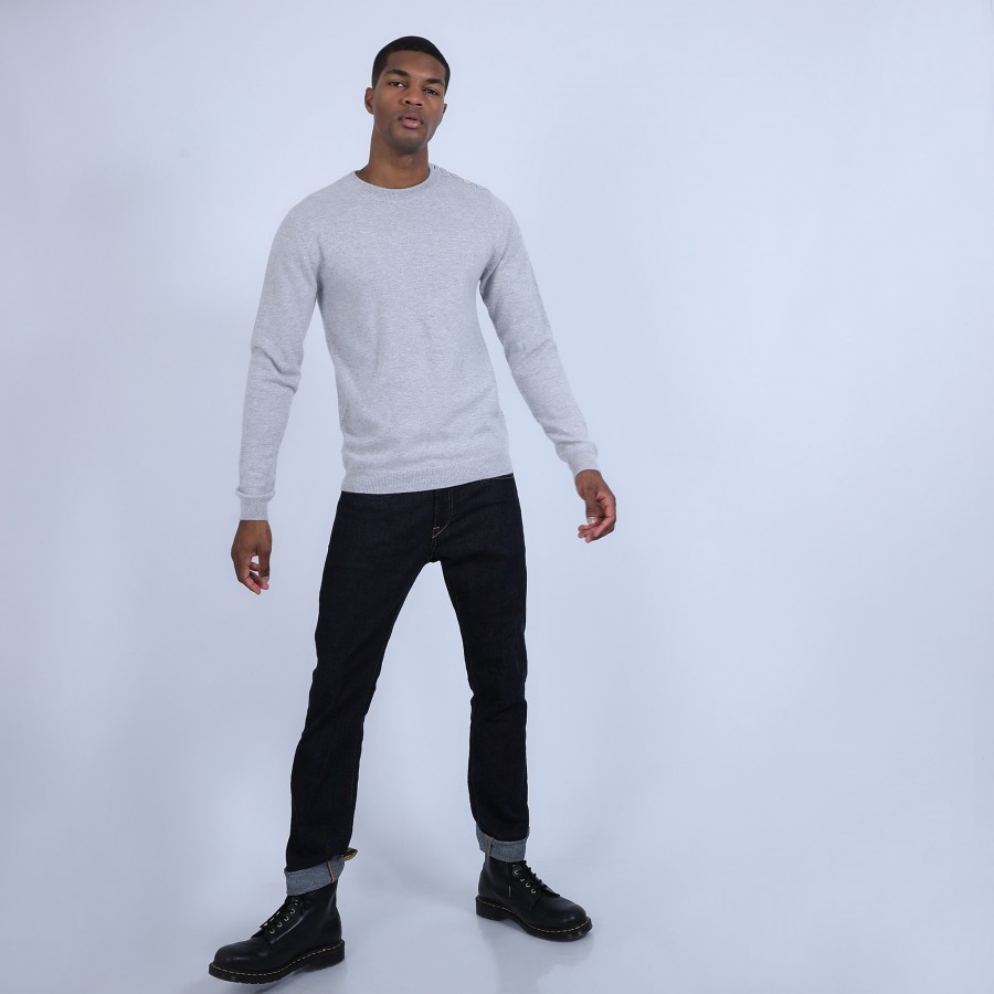 Button shoulder 4-ply cashmere jumper - Bonifas