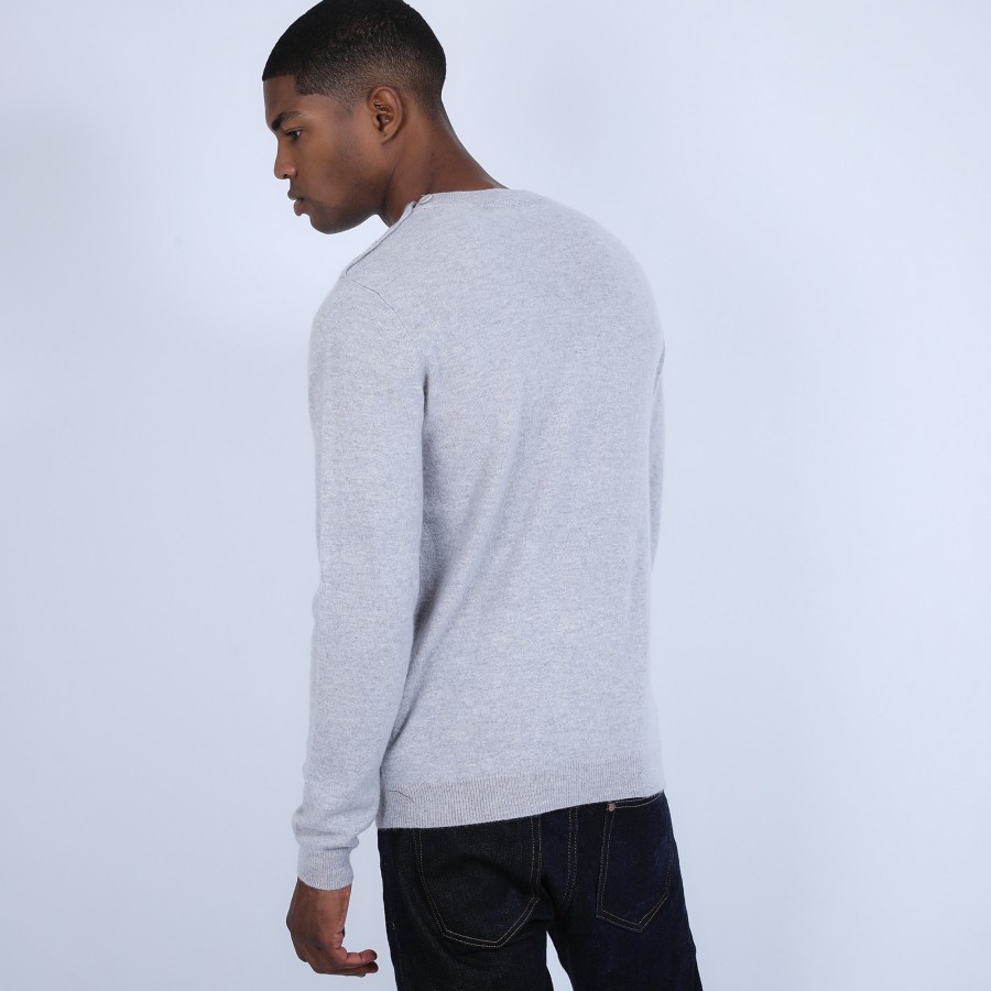 Button shoulder 4-ply cashmere jumper - Bonifas