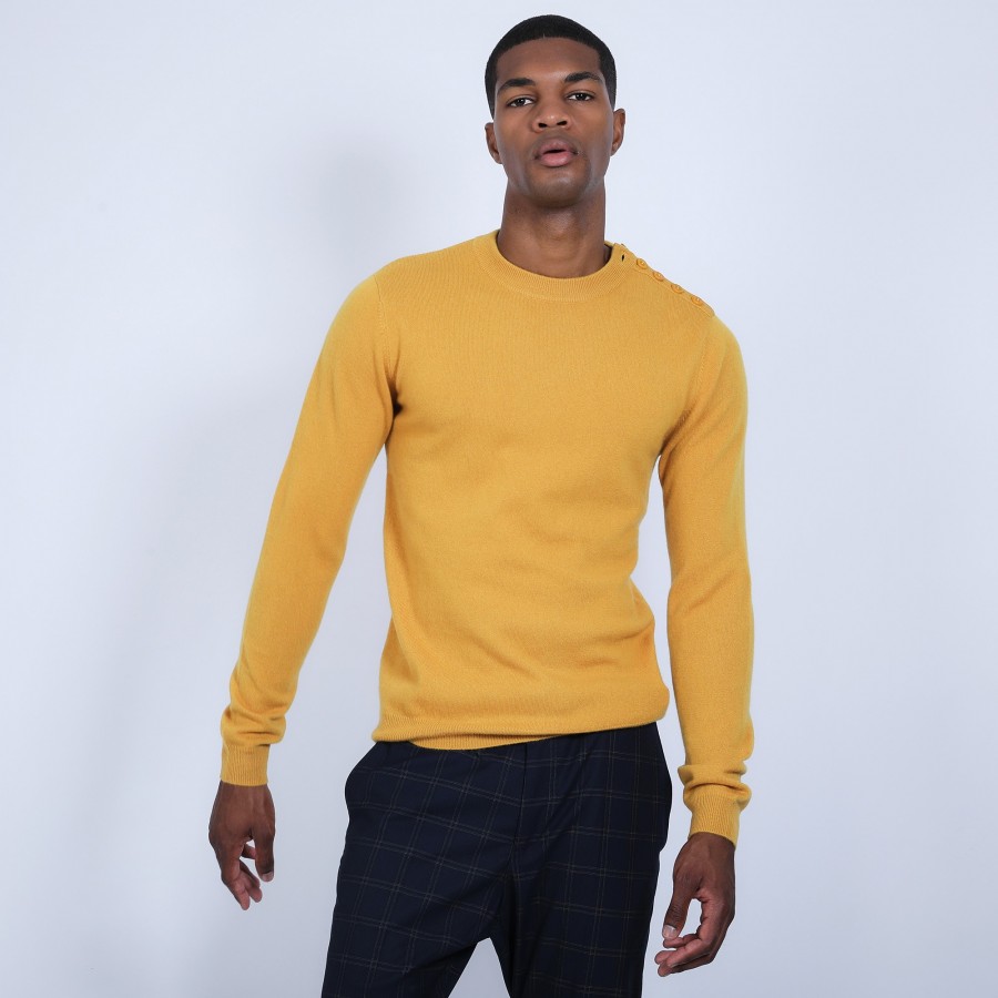 Button shoulder 4-ply cashmere jumper - Bonifas