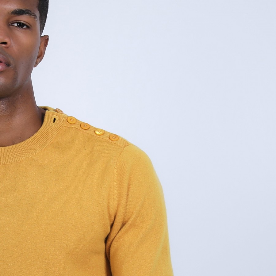 Button shoulder 4-ply cashmere jumper - Bonifas
