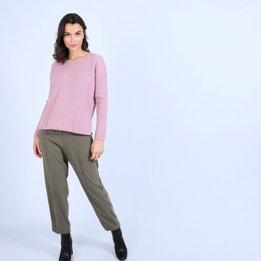 Round-neck jumper with buttons on the back - Becky