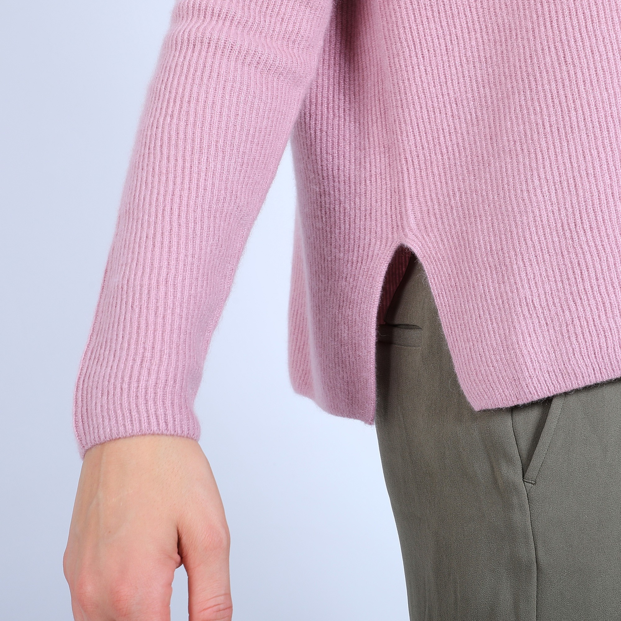 Pull col rond boutons arrière - Becky 6683 buvard - 25 Rose moyen
