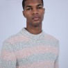 Pull col montant rayé - Romuald 6741 noir ecarlate - 11 gris clair