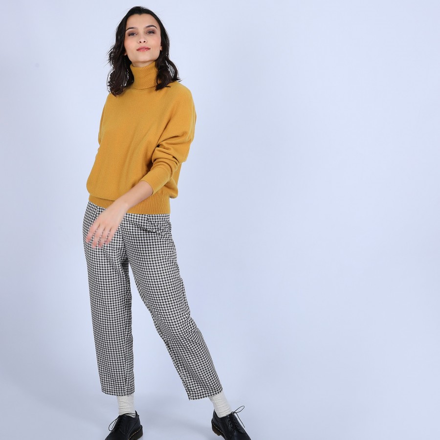 Pull cachemire chauve souris col roulé - Bob