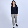 Gilet col montant en soie et laine velours - Bresil 6640 marine - 05 Bleu marine