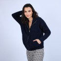 Gilet col montant en soie et laine velours - Bresil