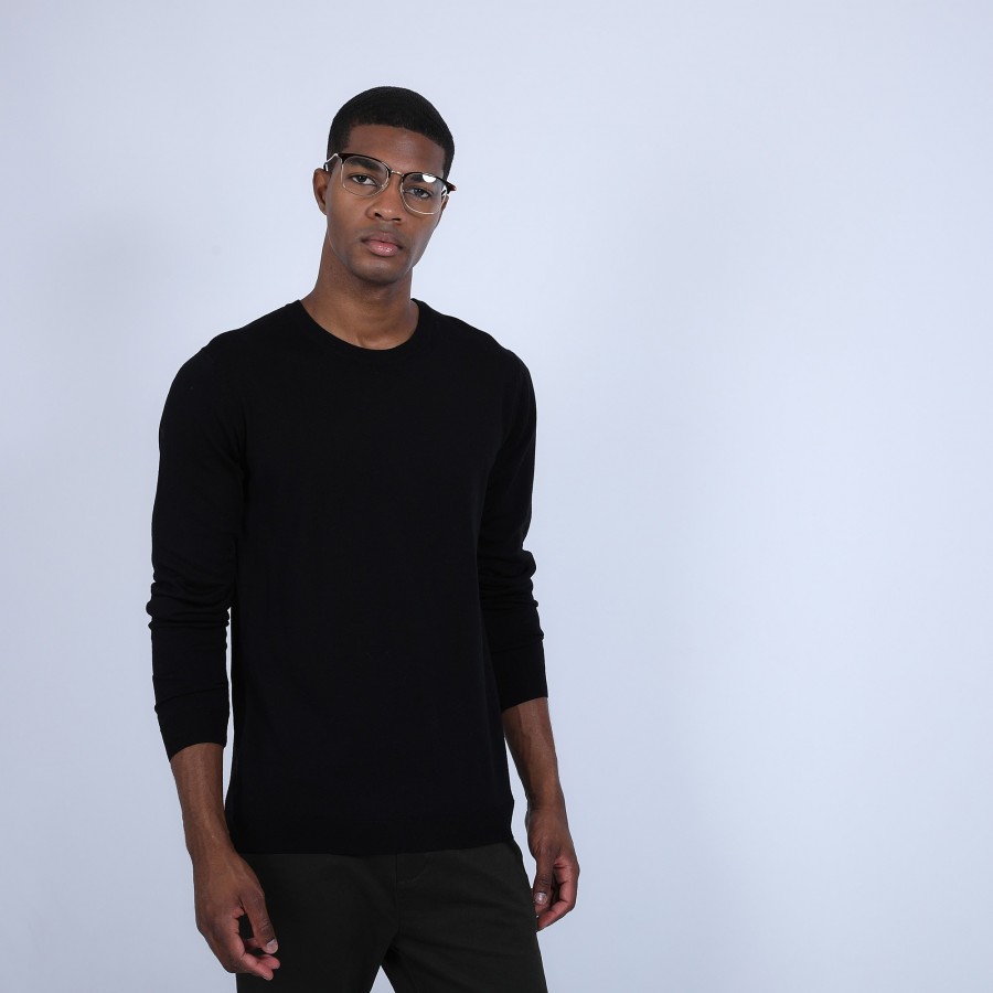 Round-neck jumper in wool and silk - Barsam