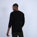 Pull col rond en laine et soie - Barsam 6610 noir - 01 Noir