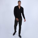 Gilet zippé en laine mérinos - Bastian 6610 noir - 01 Noir