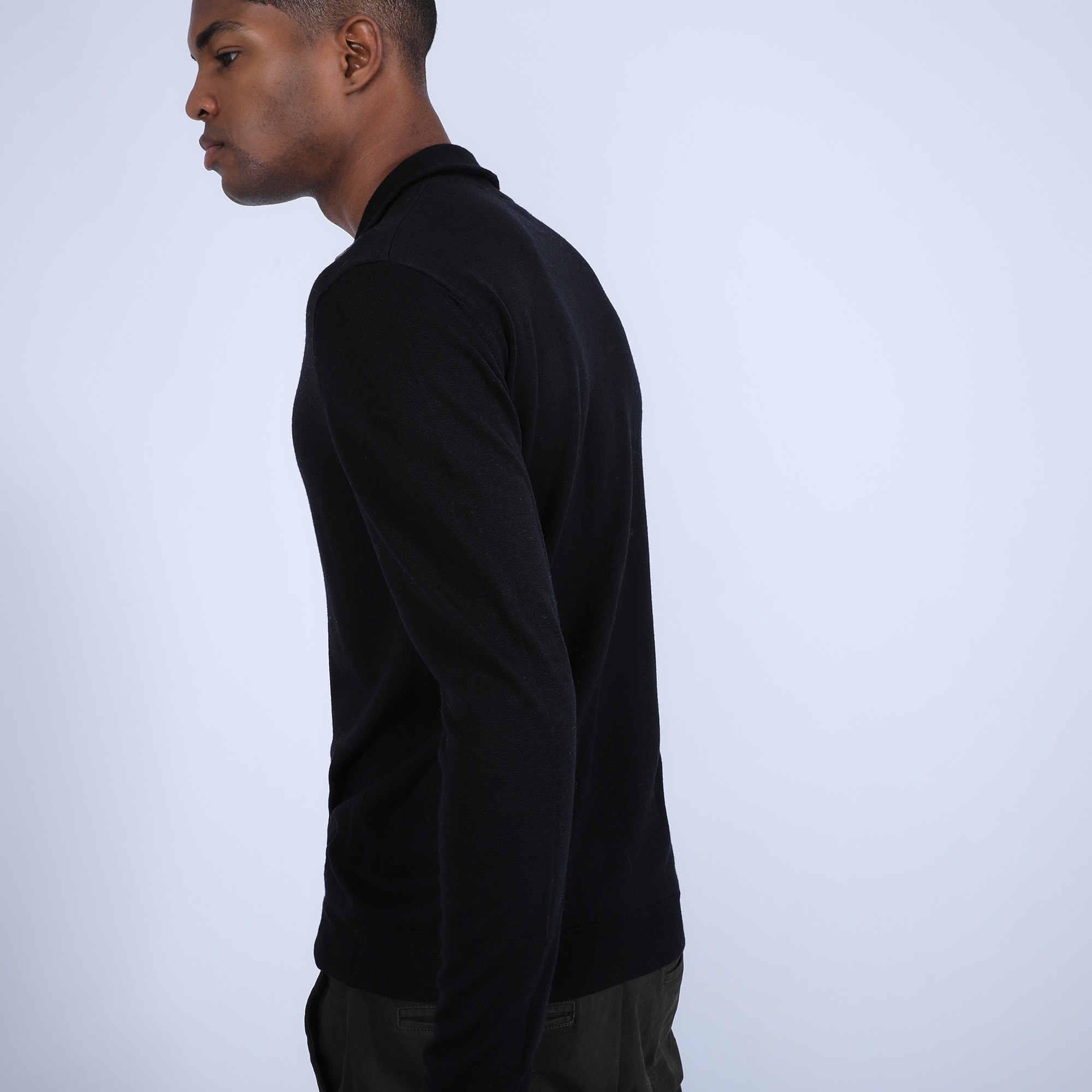 Gilet zippé en laine mérinos - Bastian 6610 noir - 01 Noir