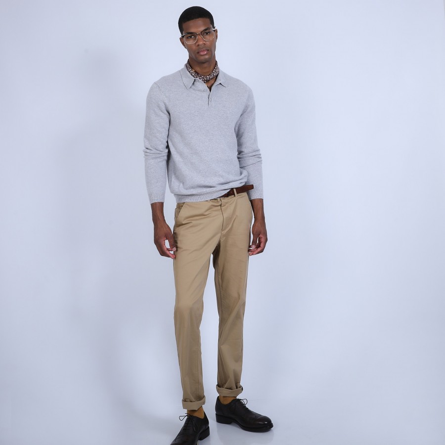 Suéter de cashmere com gola polo - Emerson